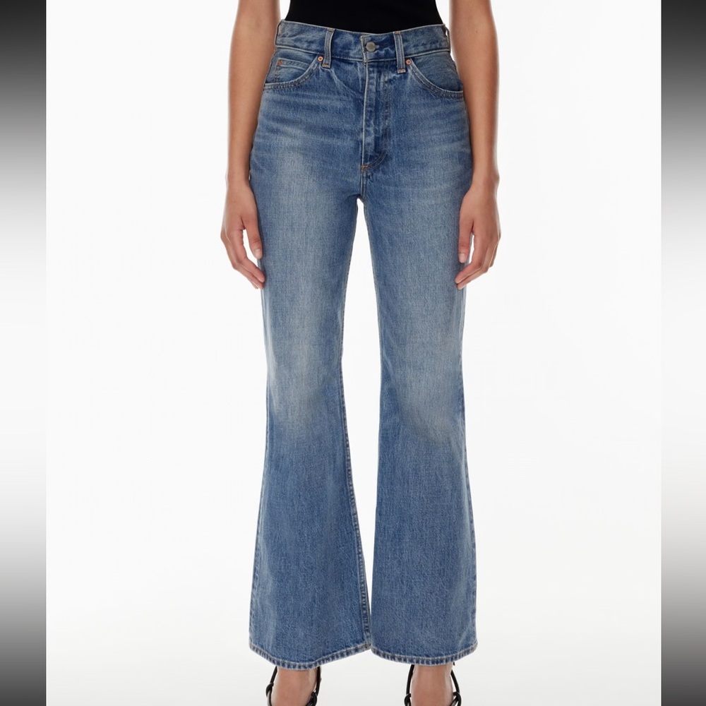 Denim Forum The Marlene '60s High Rise Flare Jeans Size 30 -5 Yrs Bleu With Love
